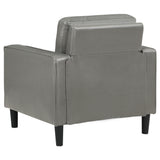 Chair - Ruth Upholstered Track Arm Faux Leather Accent Chair Grey