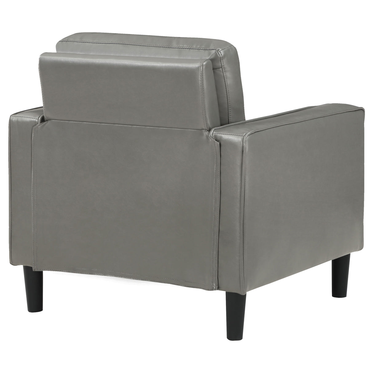 Chair - Ruth Upholstered Track Arm Faux Leather Accent Chair Grey