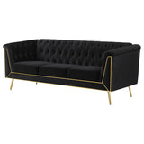 Sofa - Holly Tuxedo Arm Tufted Back Sofa Black