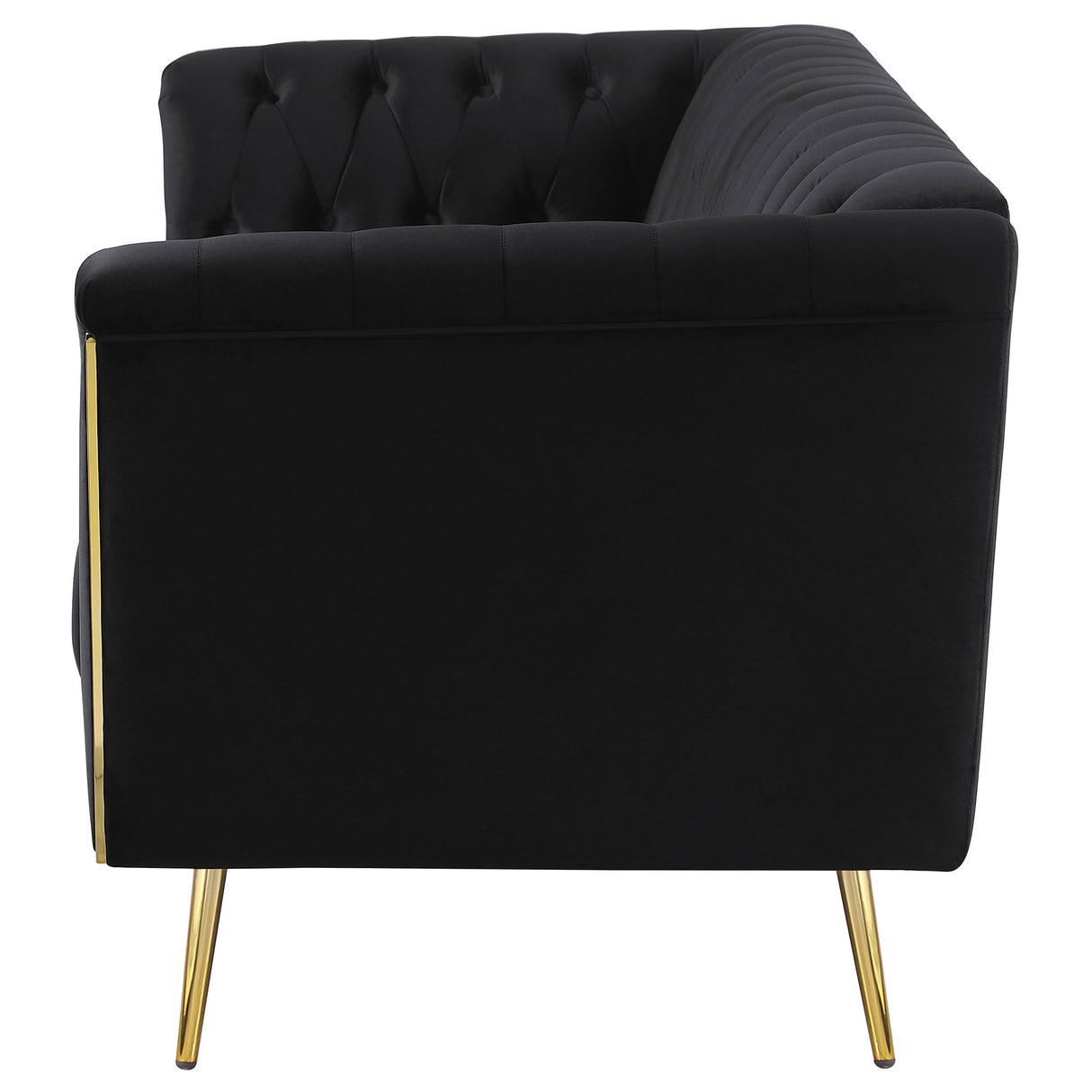 Sofa - Holly Tuxedo Arm Tufted Back Sofa Black