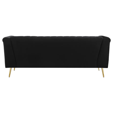 Sofa - Holly Tuxedo Arm Tufted Back Sofa Black