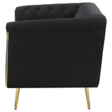 Loveseat - Holly Tuxedo Arm Tufted Back Loveseat Black