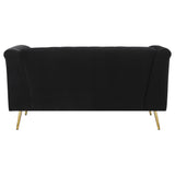 Loveseat - Holly Tuxedo Arm Tufted Back Loveseat Black