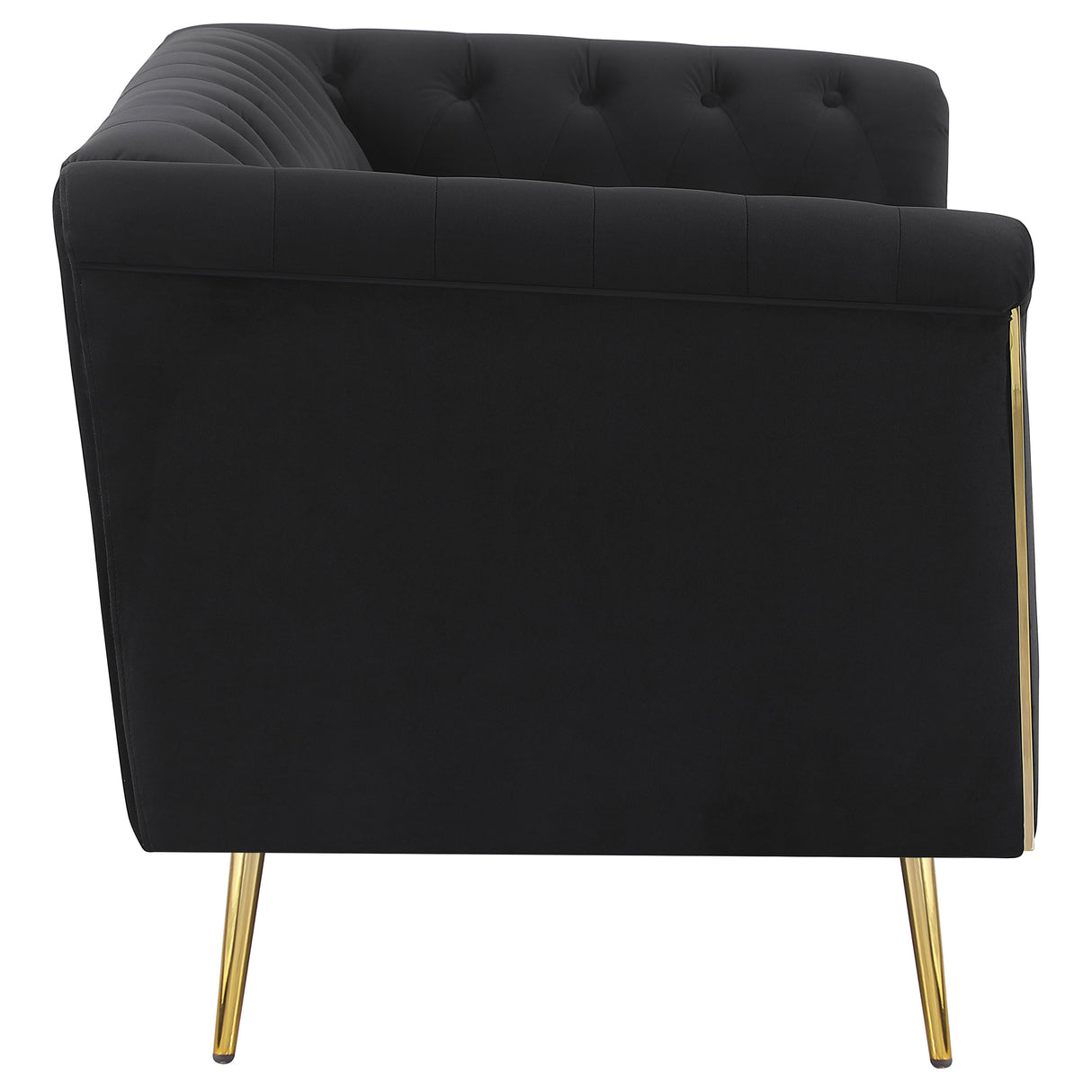 Loveseat - Holly Tuxedo Arm Tufted Back Loveseat Black