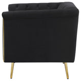 Chair - Holly Tuxedo Arm Tufted Back Chair Black