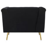 Chair - Holly Tuxedo Arm Tufted Back Chair Black