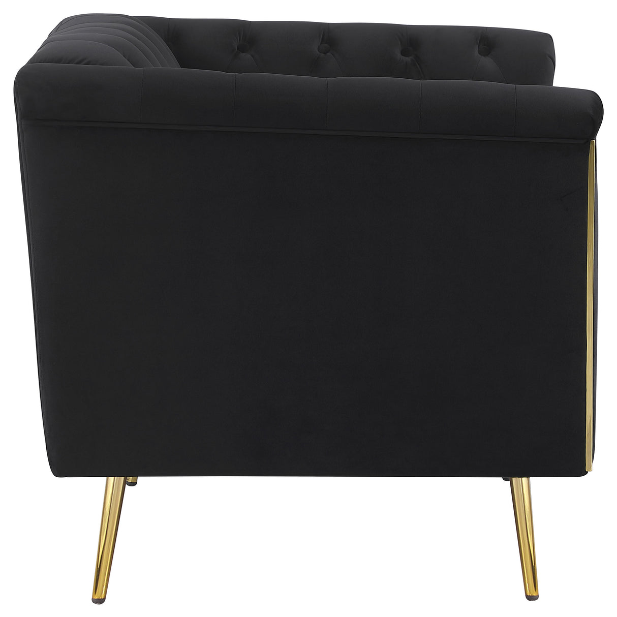 Chair - Holly Tuxedo Arm Tufted Back Chair Black