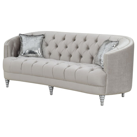 Avonlea Sloped Arm Tufted Sofa Grey | Coaster - 508461 - Home Elegance USA - 4