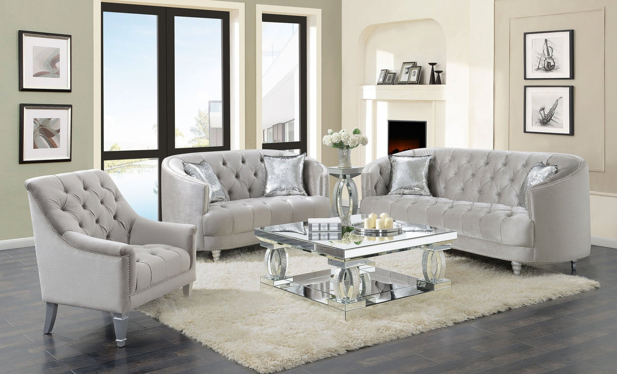 Avonlea Sloped Arm Tufted Sofa Grey | Coaster - 508461 - Home Elegance USA - 14