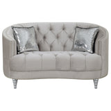 Avonlea Sloped Arm Tufted Loveseat Grey | Coaster | Home Elegance USA