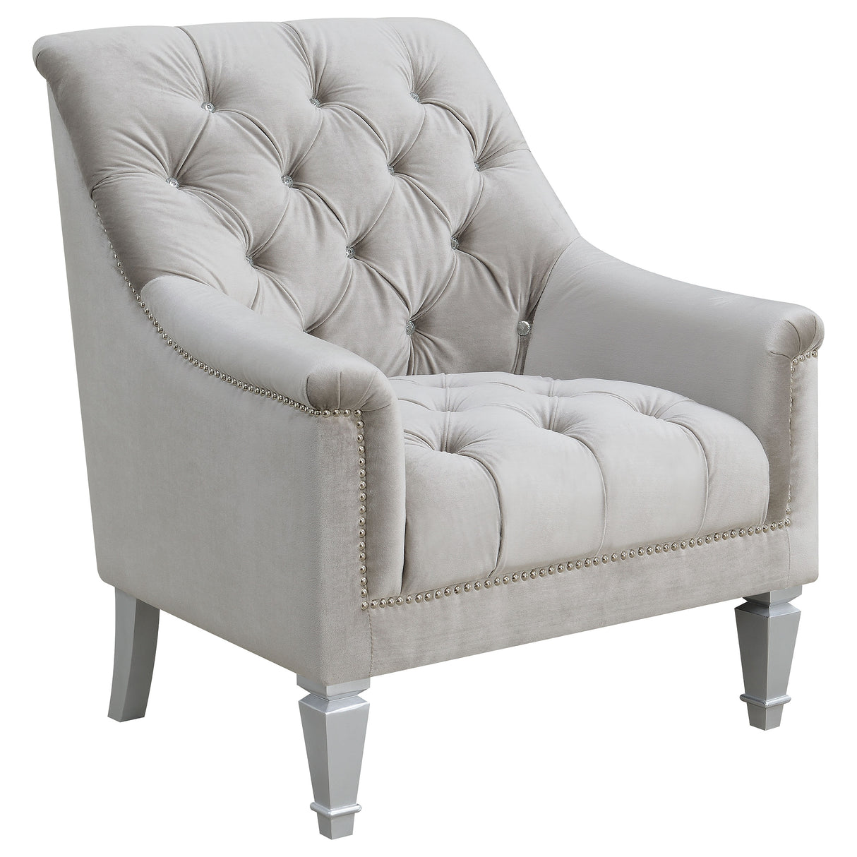 Chair - Avonlea Sloped Arm Tufted Chair Grey