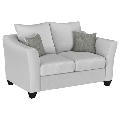 Loveseat - Salizar Upholstered Track Arm Fabric Loveseat Grey Mist