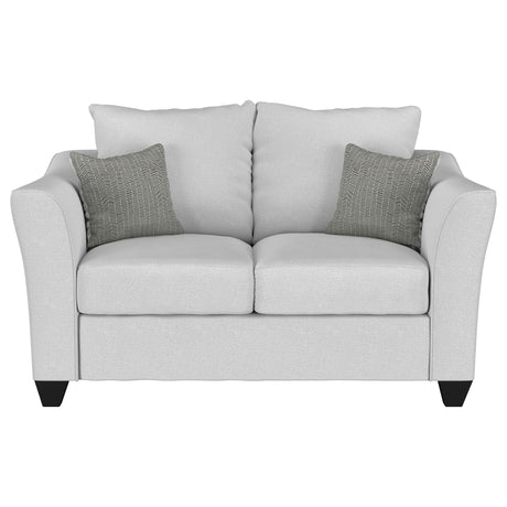 Loveseat - Salizar Upholstered Track Arm Fabric Loveseat Grey Mist