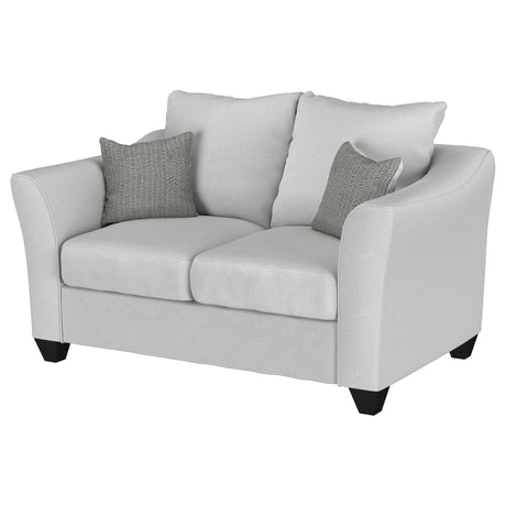 Loveseat - Salizar Upholstered Track Arm Fabric Loveseat Grey Mist