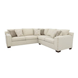 Aria L - shaped Sectional with Nailhead Oatmeal | Coaster - 508610 - Home Elegance USA - 1