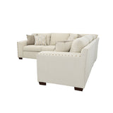 Aria L - shaped Sectional with Nailhead Oatmeal | Coaster - 508610 - Home Elegance USA - 3