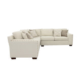 Aria L - shaped Sectional with Nailhead Oatmeal | Coaster - 508610 - Home Elegance USA - 4