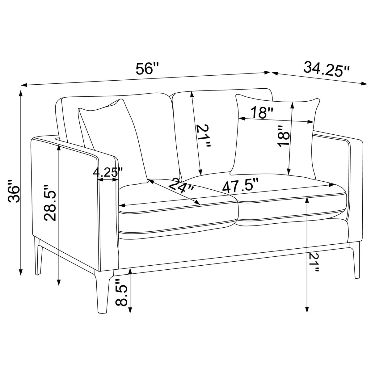 Apperson 2 - piece Living Room Set Grey | Coaster | Home Elegance USA