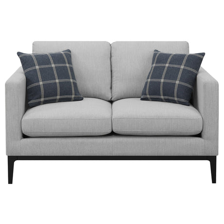 Apperson Cushioned Back Loveseat Light Grey | Coaster - 508682 - Home Elegance USA - 3