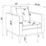 Chair - Apperson Cushioned Back Arm Chair Light Grey