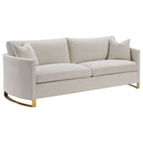 Corliss Upholstered Arched Arms Sofa Beige | Coaster | Home Elegance USA