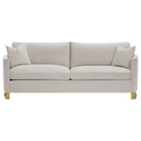 Corliss Upholstered Arched Arms Sofa Beige | Coaster | Home Elegance USA