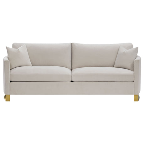 Corliss Upholstered Arched Arms Sofa Beige | Coaster - 508821 - Home Elegance USA - 3