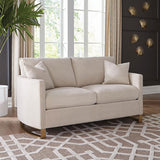 Corliss Upholstered Arched Arms Loveseat Beige | Coaster | Home Elegance USA