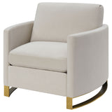 Chair - Corliss Upholstered Arched Arms Chair Beige