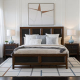 Queen Size Panel Bed, Two-Tone Finish