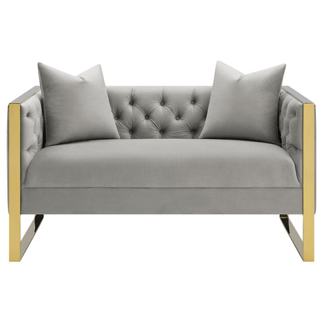 Loveseat - Eastbrook Tufted Back Loveseat Grey