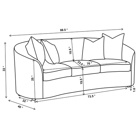 Rainn 2 - piece Upholstered Tight Back Living Room Set Latte - 509171 - S2 - image - 13