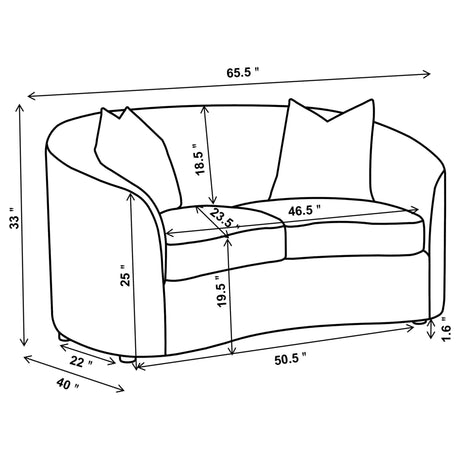 Rainn 2 - piece Upholstered Tight Back Living Room Set Latte - 509171 - S2 - image - 14