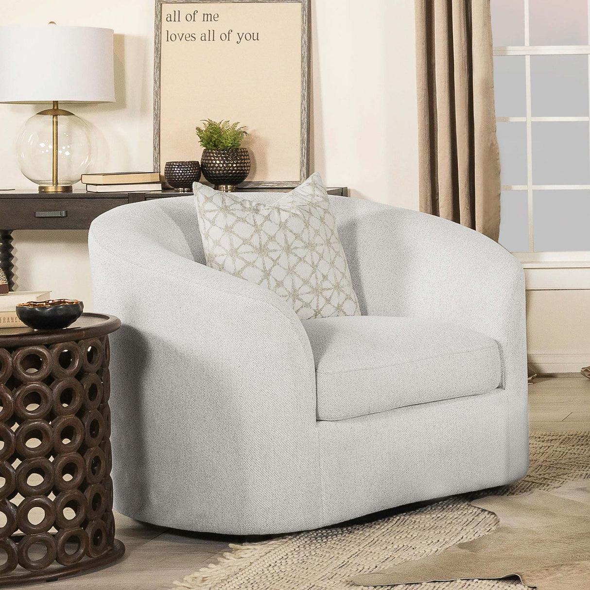 Chair - Rainn Upholstered Tight Back Chair Latte