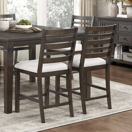Classic 7pc Counter Height Dining Dark Espresso Finish Extendable Table and Chairs Set Upholstered Seat Wooden Dining Furniture - sold by Home Elegance USA