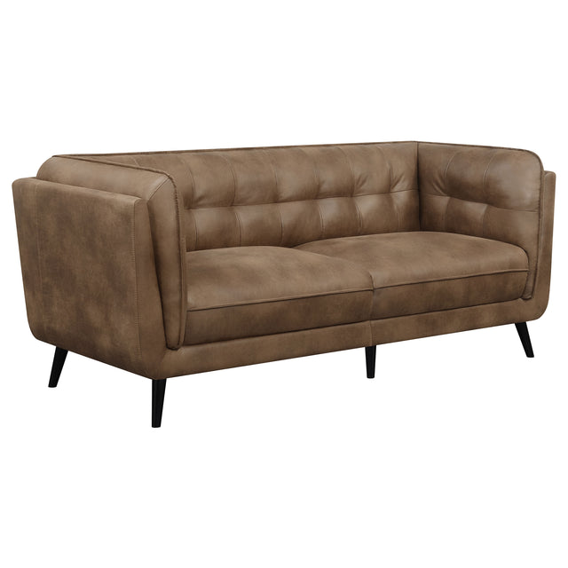 Sofa - Thatcher Upholstered Button Tufted Sofa Brown