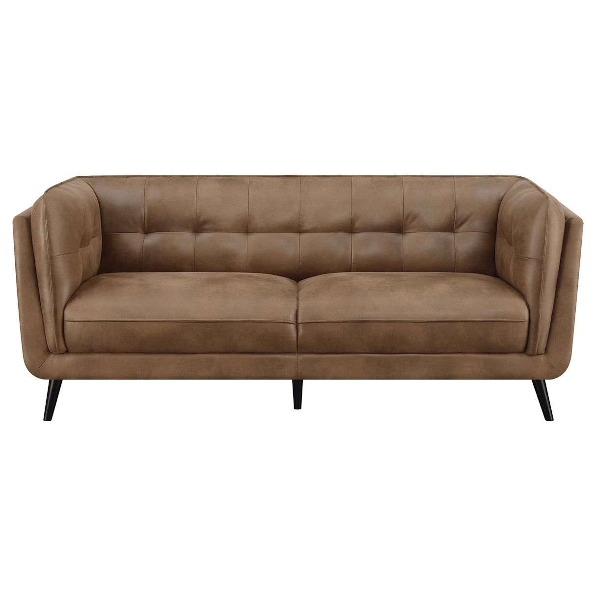 Sofa - Thatcher Upholstered Button Tufted Sofa Brown