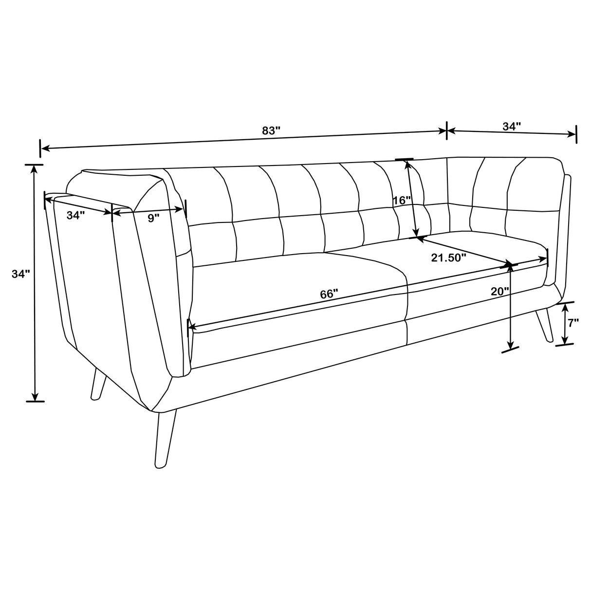 Sofa - Thatcher Upholstered Button Tufted Sofa Brown