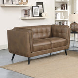 Loveseat - Thatcher Upholstered Button Tufted Loveseat Brown