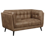 Loveseat - Thatcher Upholstered Button Tufted Loveseat Brown