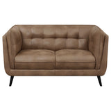 Loveseat - Thatcher Upholstered Button Tufted Loveseat Brown