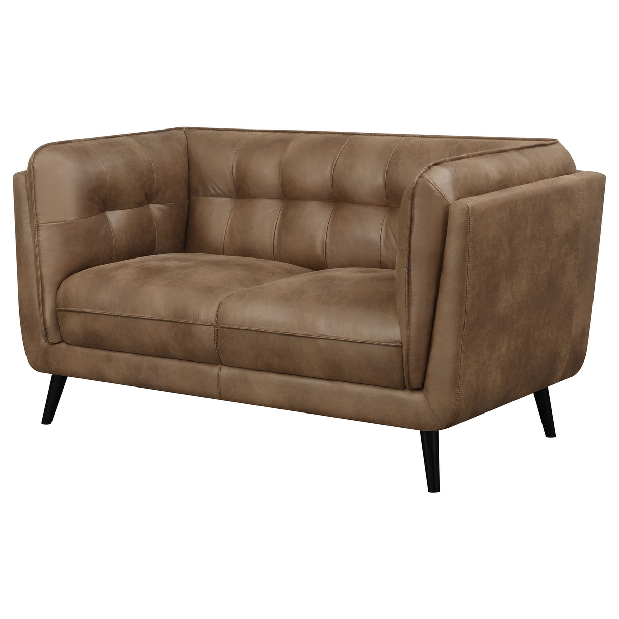 Loveseat - Thatcher Upholstered Button Tufted Loveseat Brown