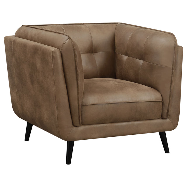 Chair - Thatcher Upholstered Button Tufted Chair Brown