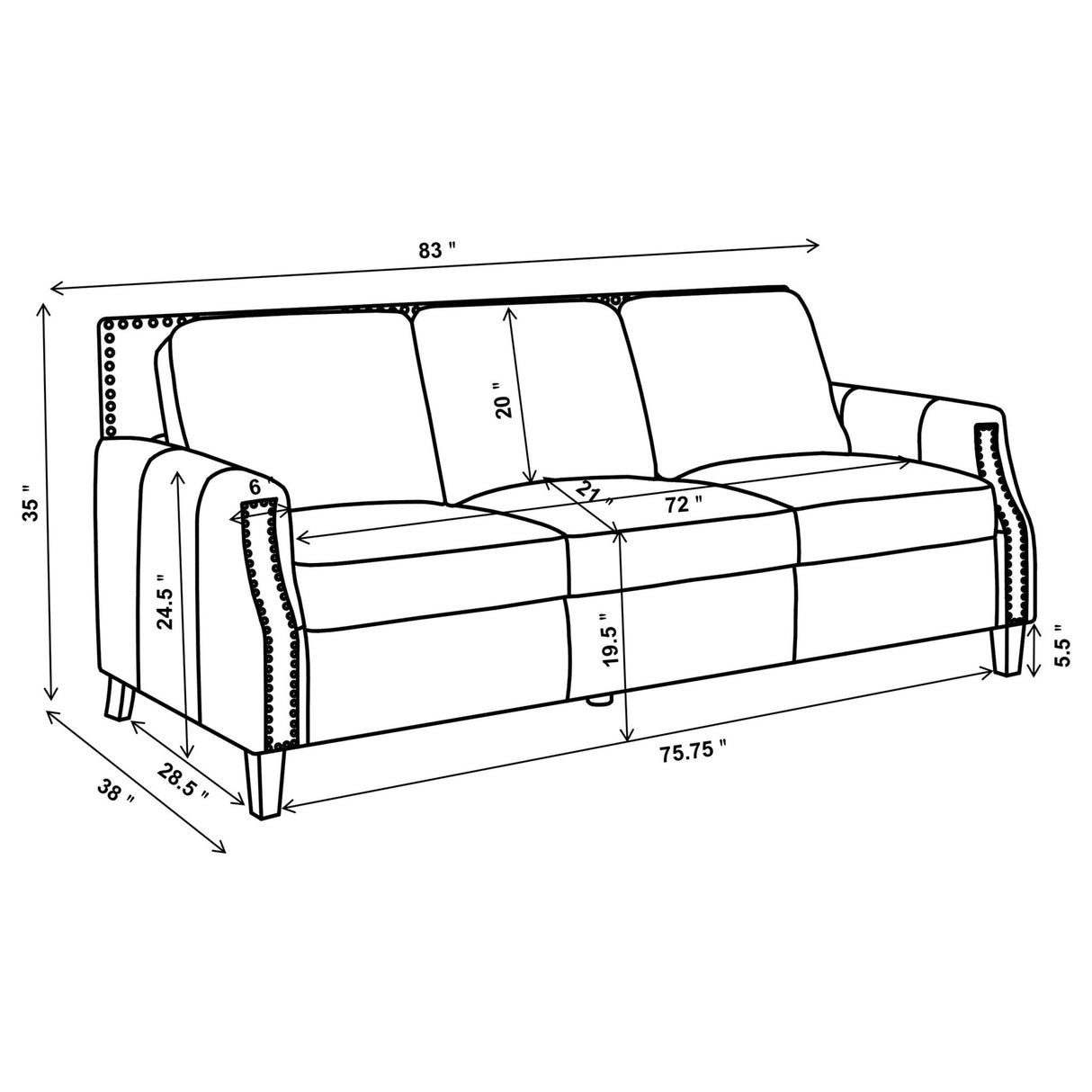 Leaton 2 - piece Recessed Arms Living Room Set Brown Sugar | Coaster | Home Elegance USA