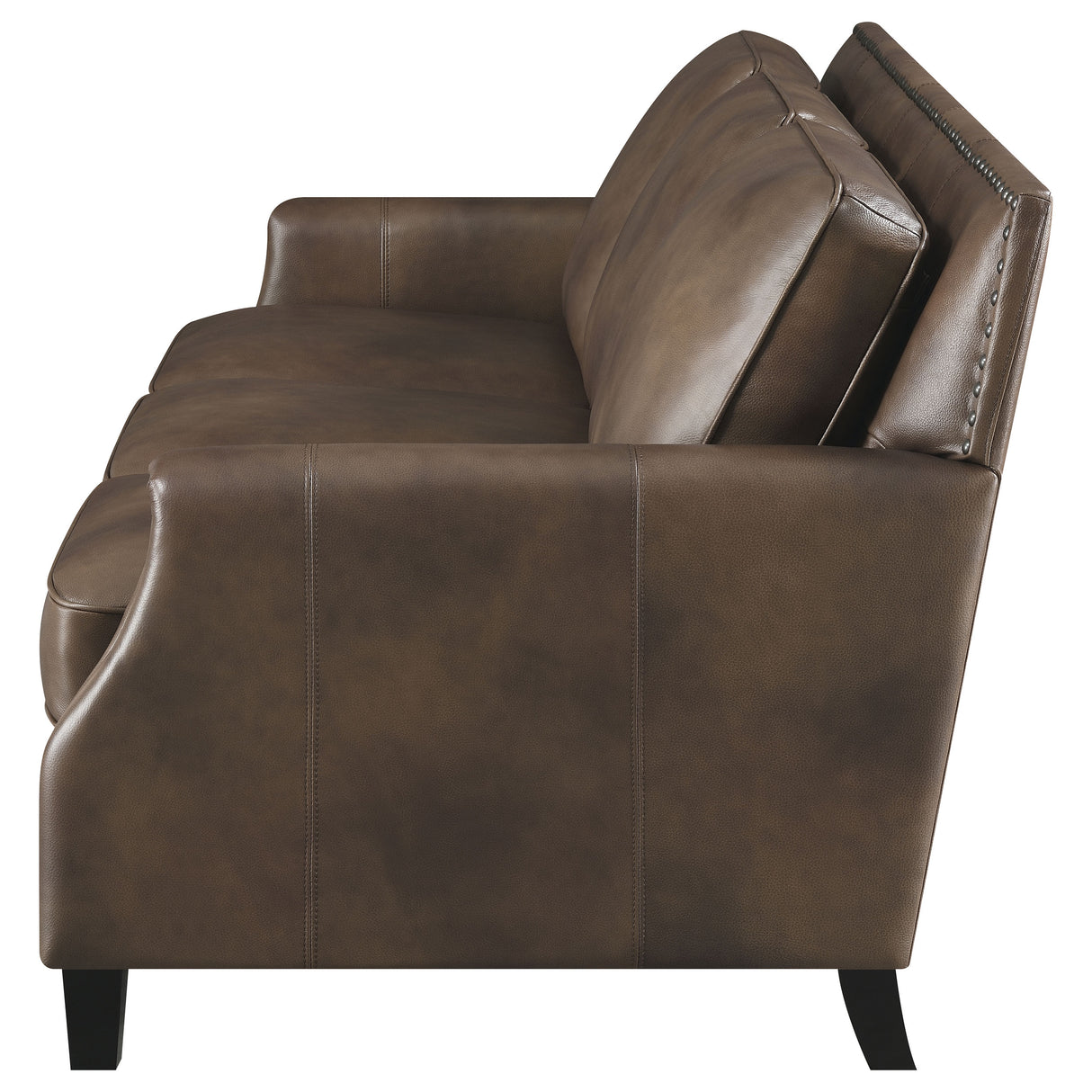 Sofa  - Leaton Upholstered Recessed Arms Sofa Brown Sugar