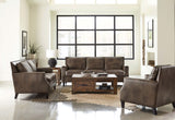 Sofa  - Leaton Upholstered Recessed Arms Sofa Brown Sugar