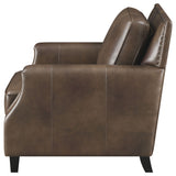 Chair - Leaton Upholstered Recessed Arm Chair Brown Sugar