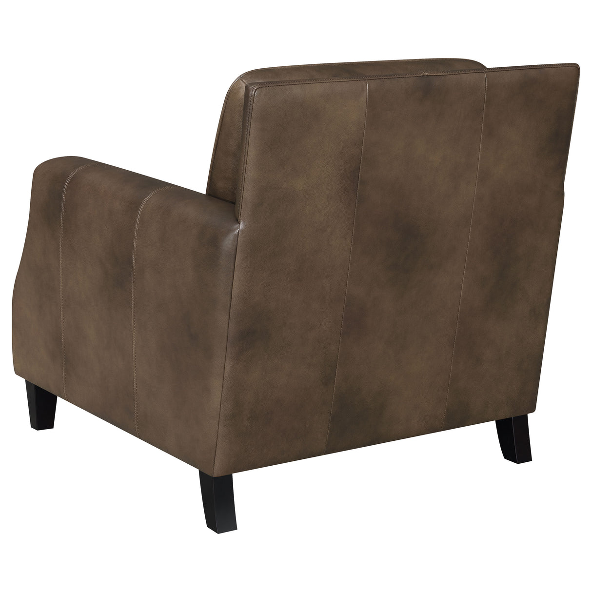 Chair - Leaton Upholstered Recessed Arm Chair Brown Sugar