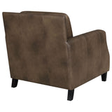 Chair - Leaton Upholstered Recessed Arm Chair Brown Sugar