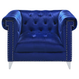 Bleker 3 - piece Tuxedo Arm Living Room Set Blue | Coaster | Home Elegance USA